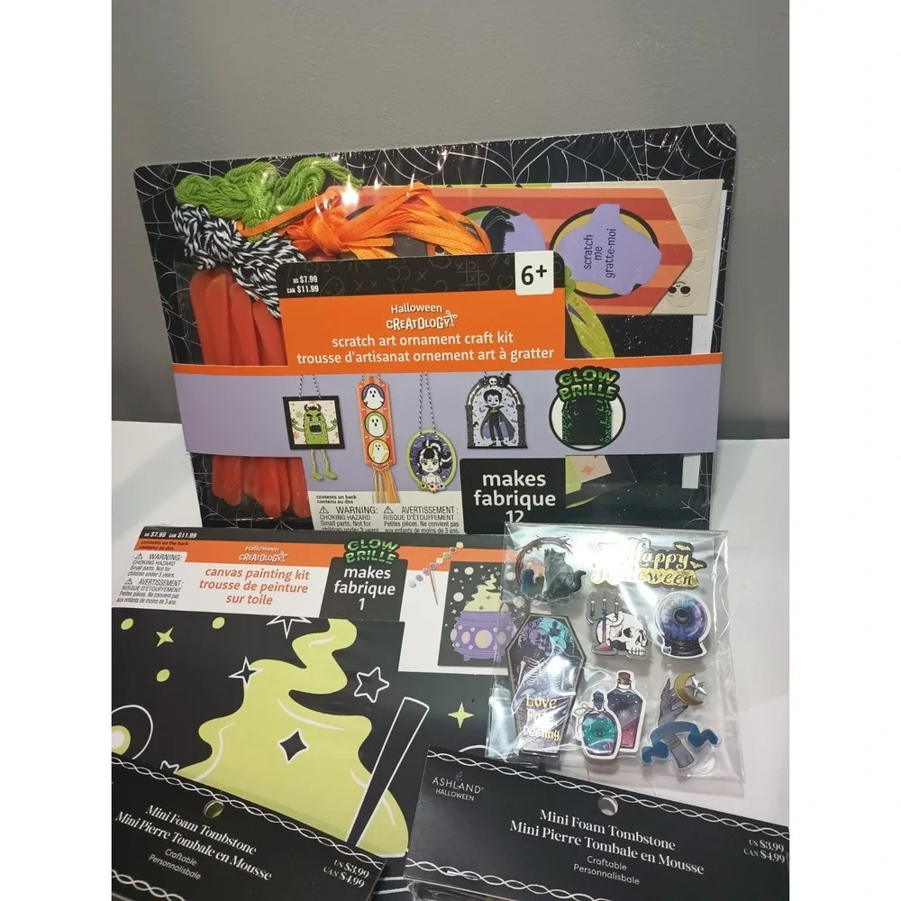 Halloween Craft Supply Lot Creatology Recollections Stamps Stencils Foam Tombs